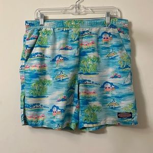 Vineyard Vines Men’s 7” Printed Chappy Coastal Print Swim Trunks XS
